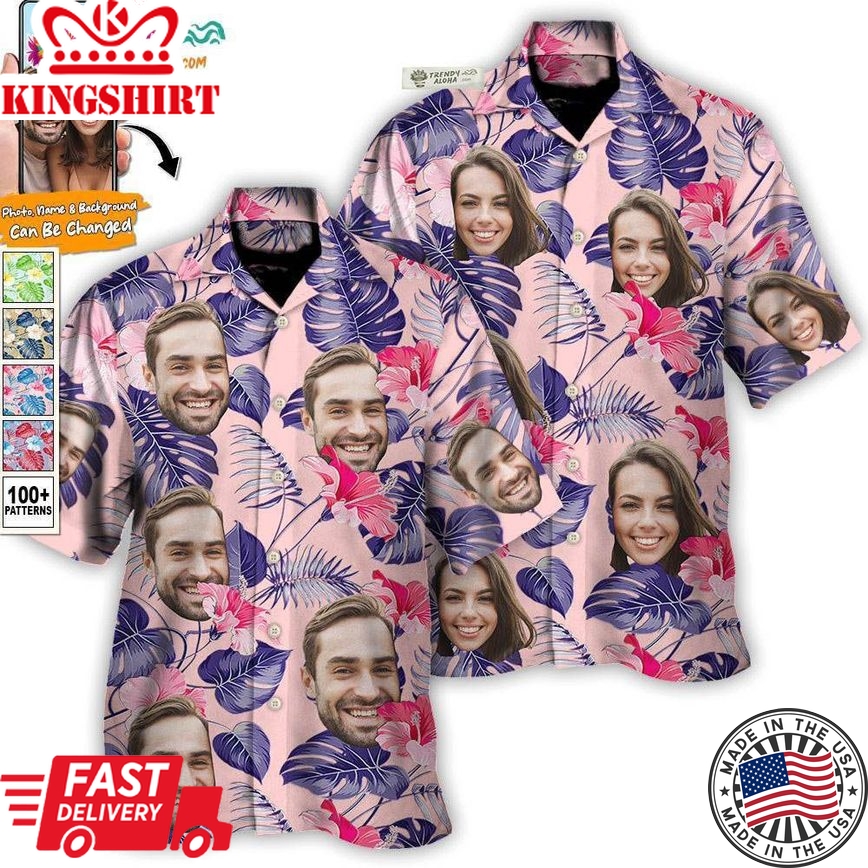 Couple Funny Tropical Style Custom Photo - Hawaiian Shirt - Personalized Photo Gifts Hawaiian Shirt