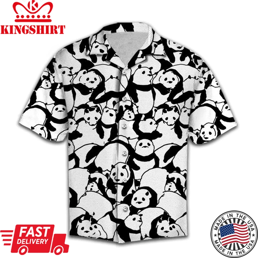 Couples Matching Friends Funny Family Panda Trendy Hawaiian Shirt Holiday, Panda Lover Trendy Hawaiian Shirt For