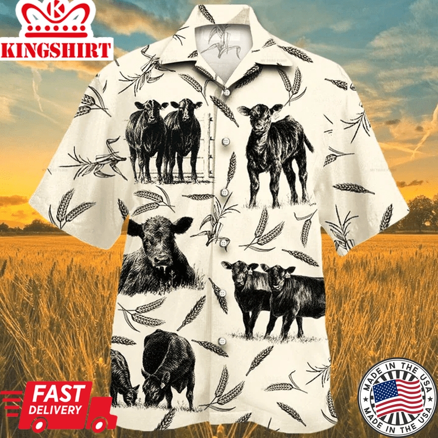 Cow Cattle Farm Lovers Trendy Hawaiian Shirt, Summer Trendy Hawaiian Shirt For Men Women