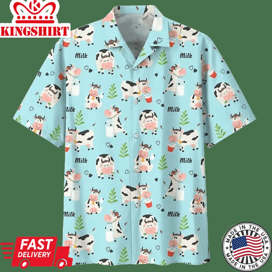 Cow Colorful Trendy Hawaiian Shirt