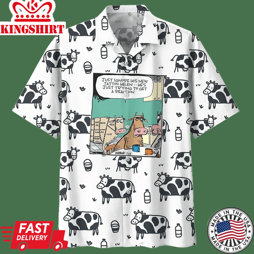 Cow Funny Aloha Shirt, Cow Trendy Hawaiian Shirt For Summer Gifts