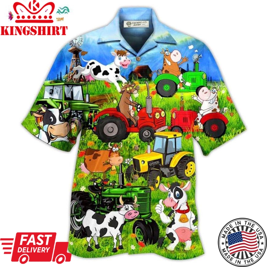 Cow Funny Happy Everyday Hawaiian Shirt