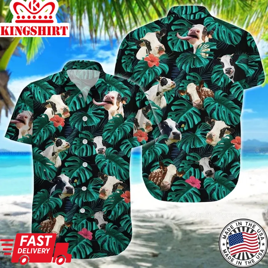 Cow Hawaii Shirt, Cow Shirts, Shirt For Men, Trendy Hawaiian Shirts, Cow Gifts