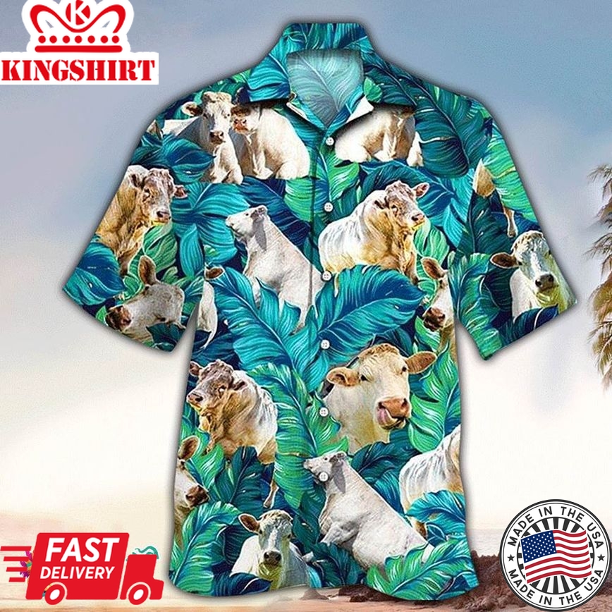 Cow Hawaiian Shirt Funny Tropical Cow Aloha Shirt, Aloha Hawaiian Shirts