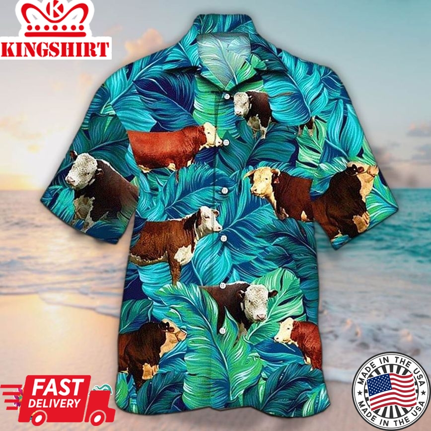 Cow Hawaiian Shirt Tropical Cow Aloha Shirt, Aloha Hawaiian Shirts