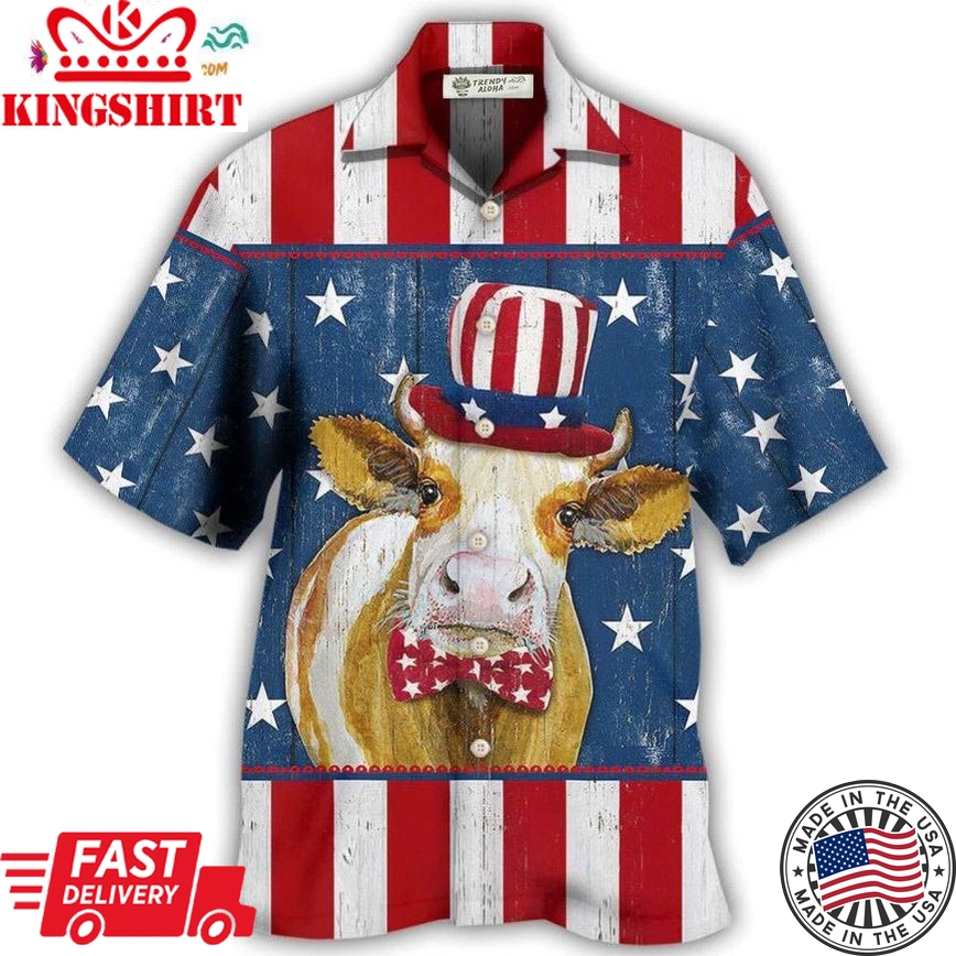 Cow Independence Day Funny Hawaiian Shirt