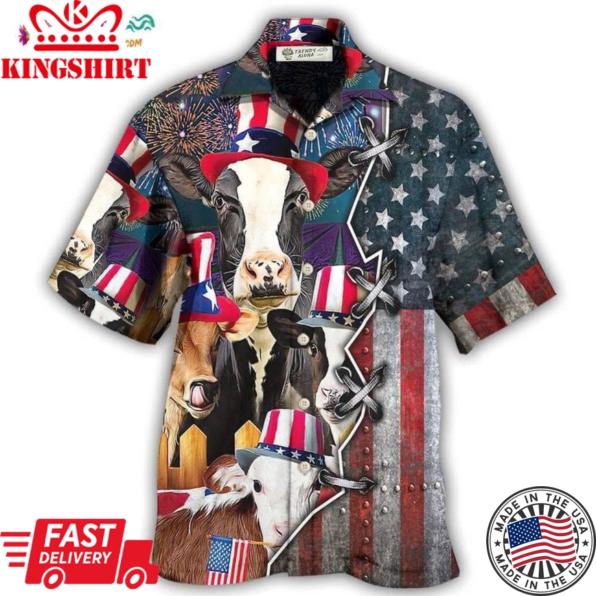 Cow Independence Day Hawaiian Shirt