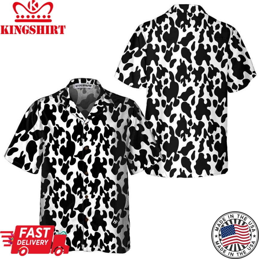 Cow Print Seamless Pattern Hawaiian Shirt, Cow Hawaiian Shirt, Cow Print Shirt For Men And Women