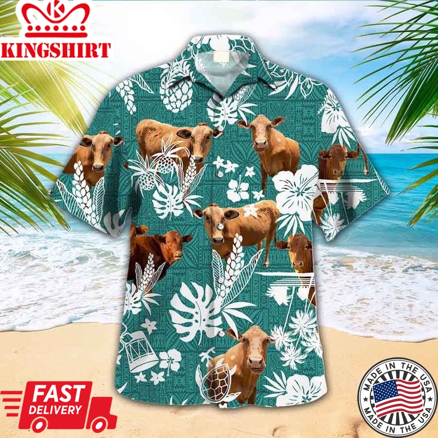 Cow Trendy Hawaiian Shirt For Farm Lovers - Beefmaster Trendy Hawaiian Shirt, Summer Gift For Farmer