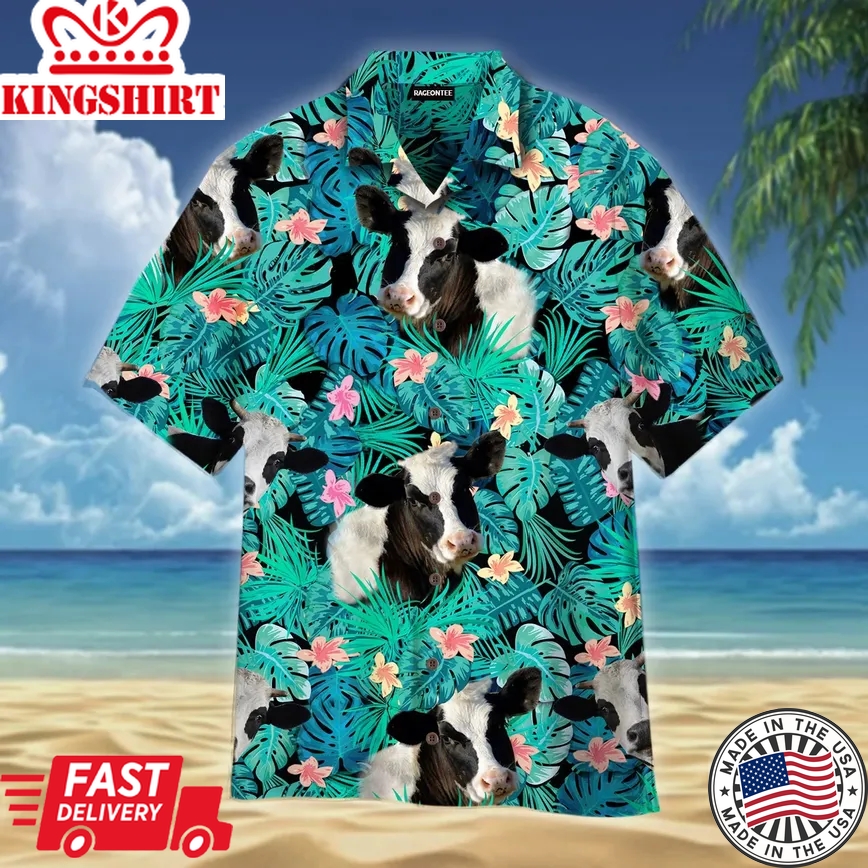 Cow Tropical Trendy Hawaiian Shirt Aloha Shirt