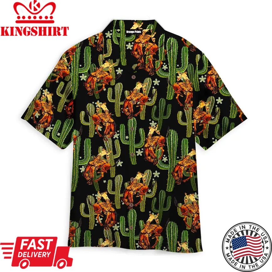 Cowboy Cactus Trendy Hawaiian Shirt Aloha Shirt