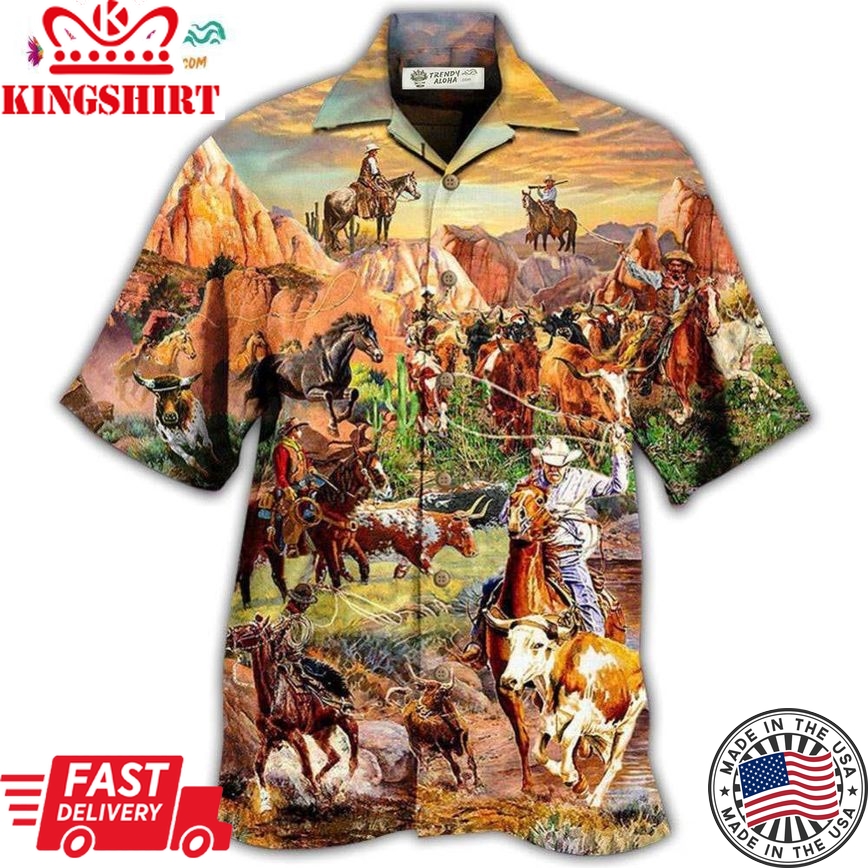 Cowboy Freedom Life Style Mountain Hawaiian Shirt
