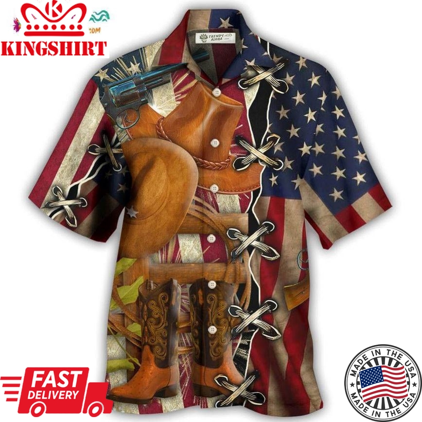 Cowboy Independence Day American Patriotism Hawaiian Shirt