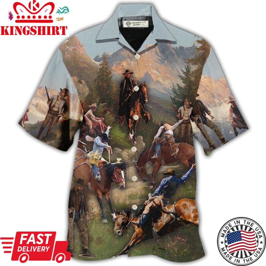 Cowboy Into The Forest Cool Hawaiian Shirt