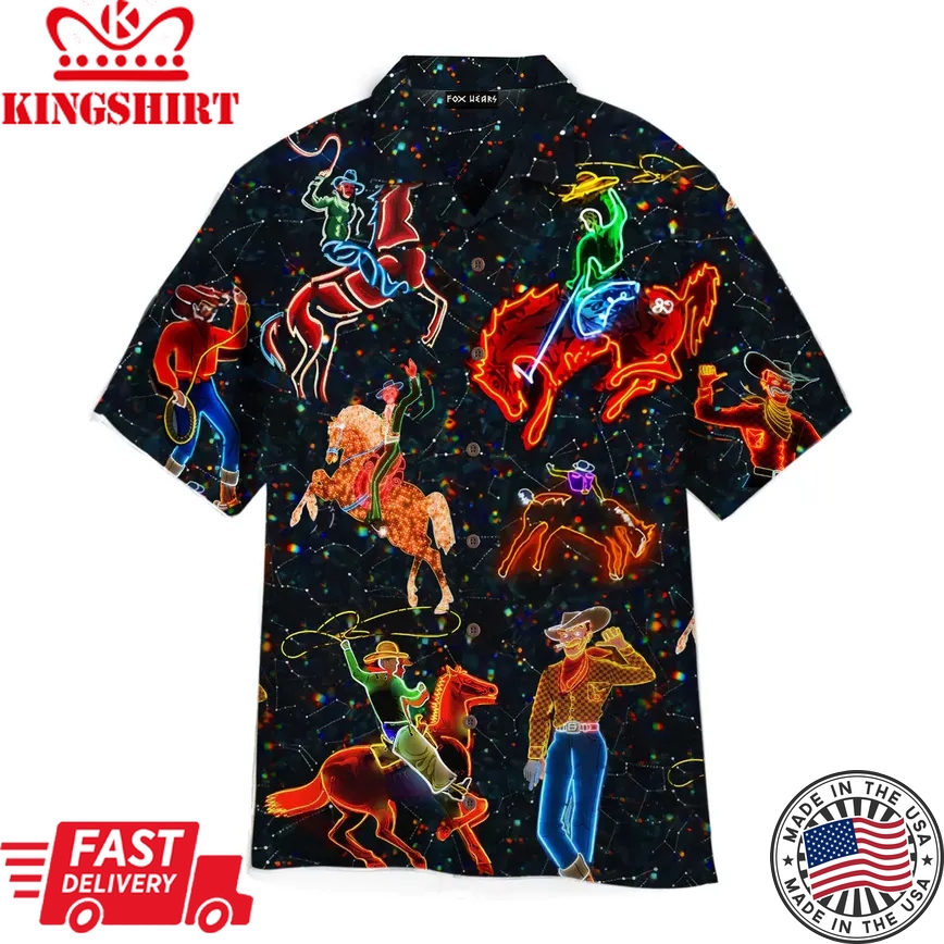 Cowboy Neon Trendy Hawaiian Shirt For