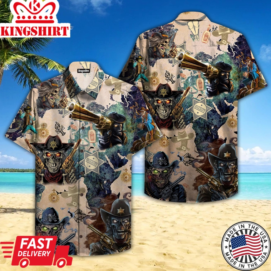 Cowboy Skull Trendy Hawaiian Shirt