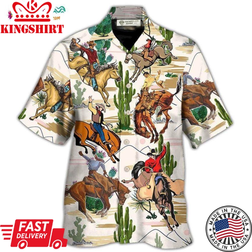 Cowboy Western Desert And Cactus Tropical Hawaiian Shirt