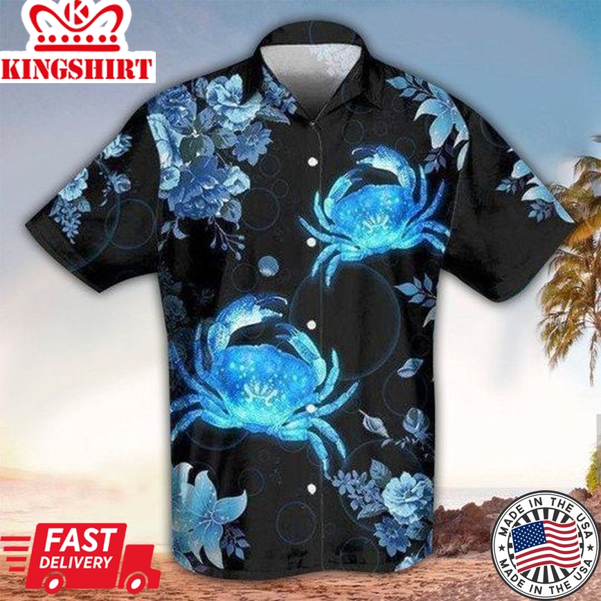 Crab Apparel, Crab Lover Trendy Hawaiian Shirt For Summer Gifts