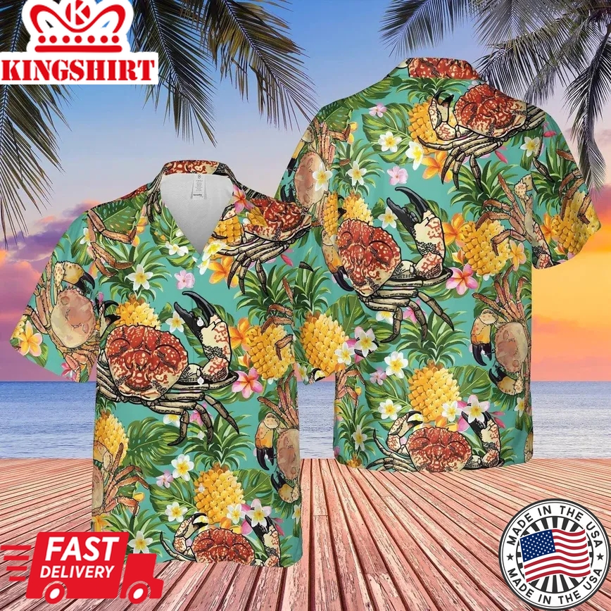 Crab Trendy Hawaiian Shirt, Crab Lover Trendy Hawaiian Shirt For Summer Gifts