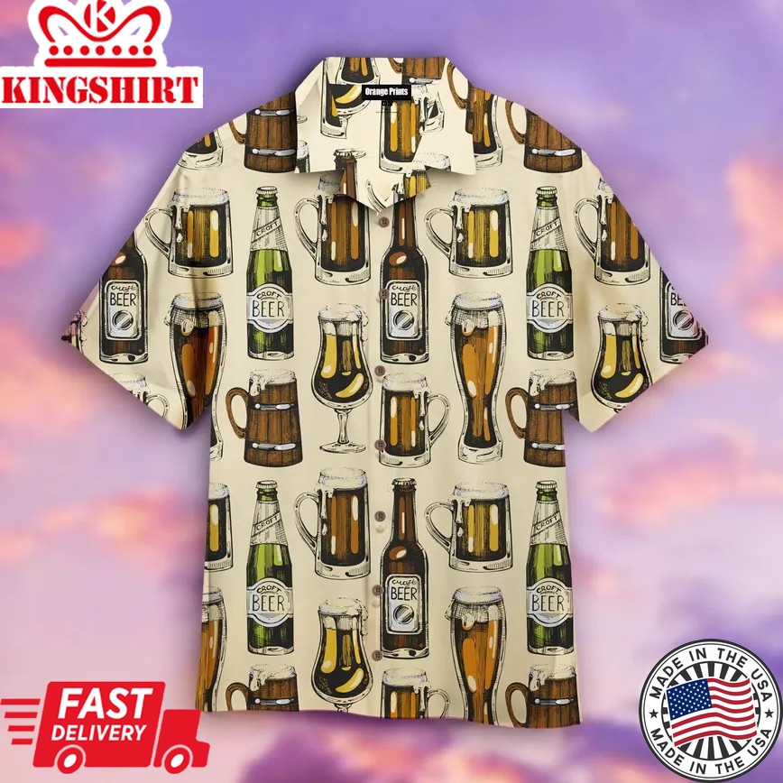 Craft Beer Pattern Trendy Hawaiian Shirt