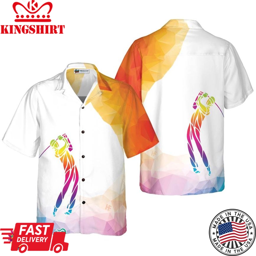 Creative Silhouette Of Golf Player Hawaiian Shirt