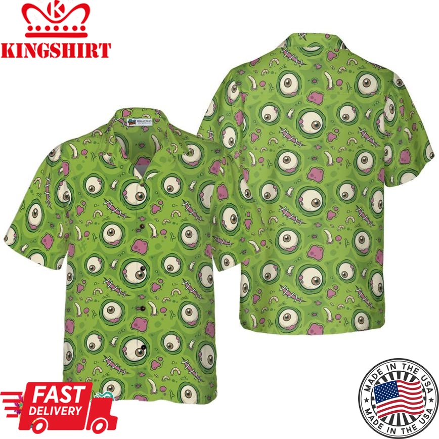 Creepy Halloween Zombie Skin Hawaiian Shirt