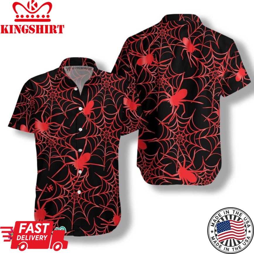 Creepy Spider Halloween Hawaiian Shirt