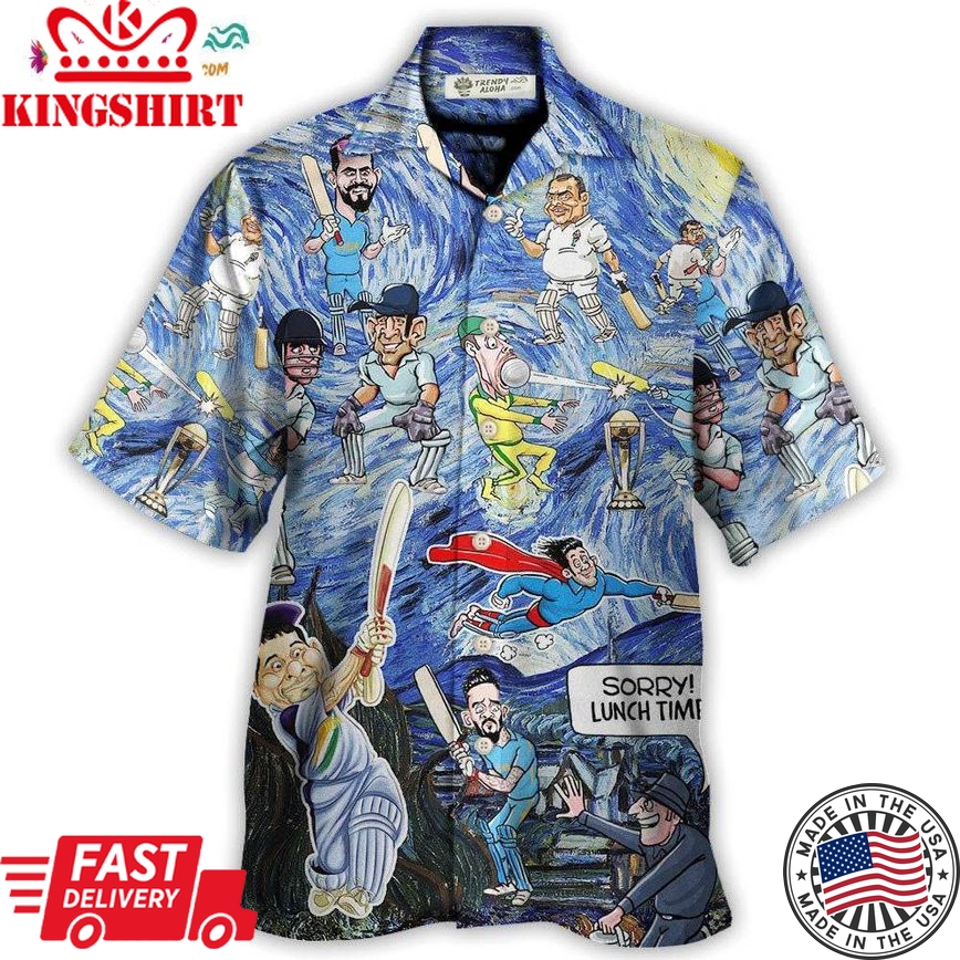 Cricket Sport Funny Play Amazing Starry Night Style Hawaiian Shirt