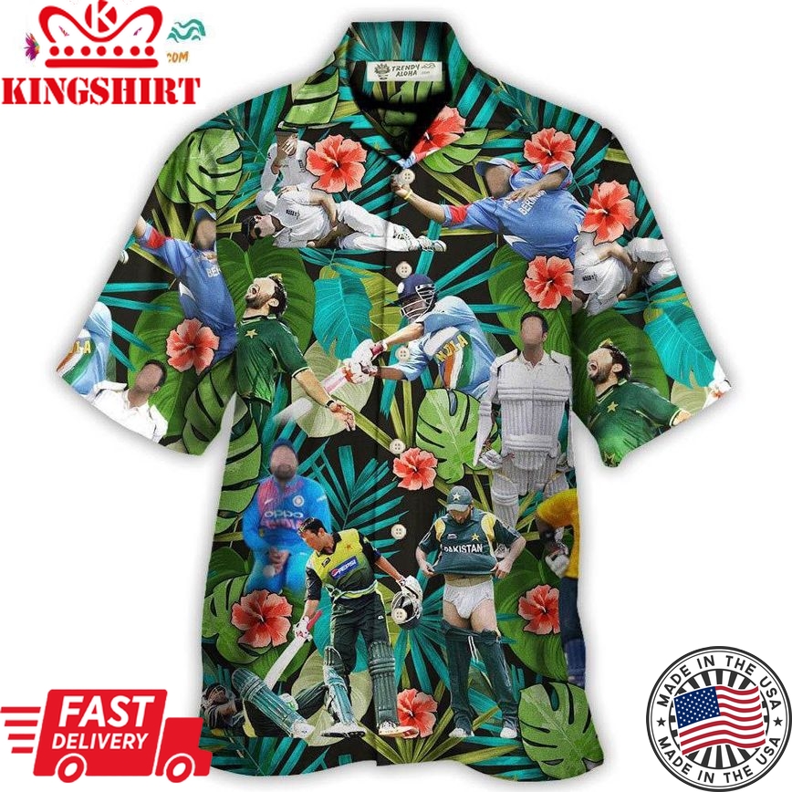 Cricket Sport Funny Play Amazing Tropical Art Hawaiian Shirt