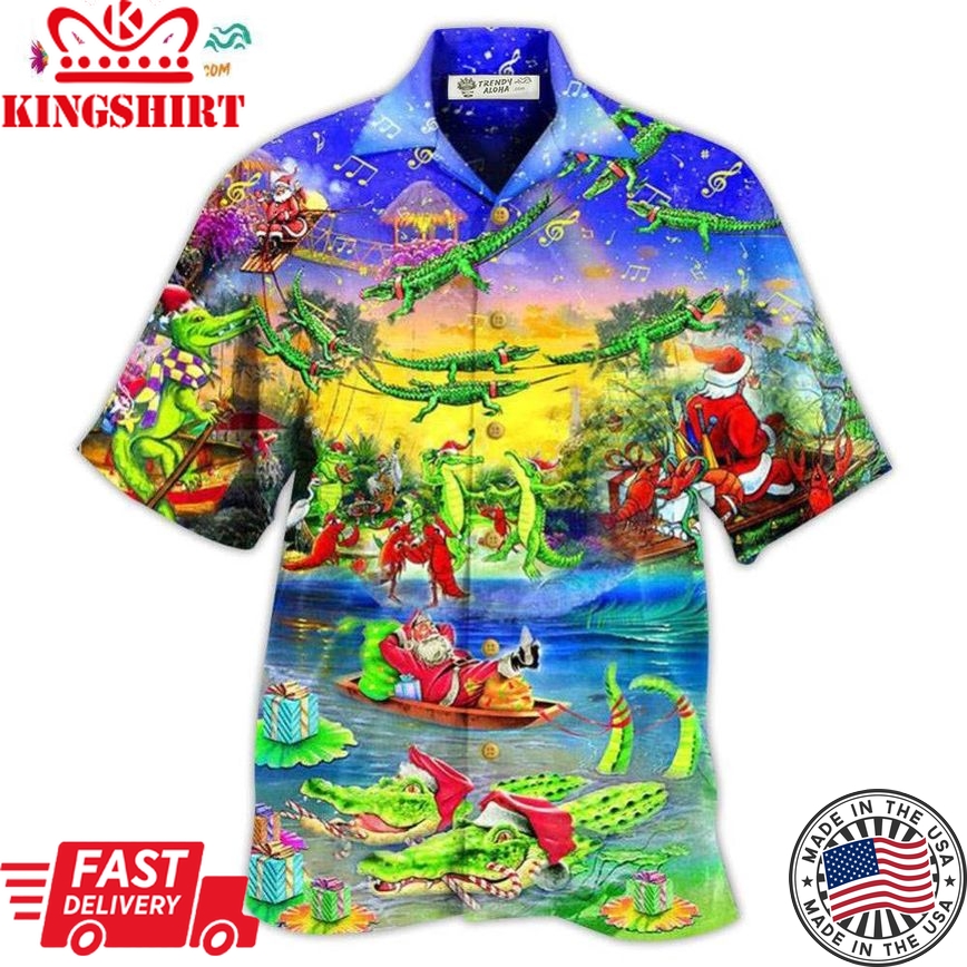 Crocodile Love Xmas Merry Christmas Hawaiian Shirt