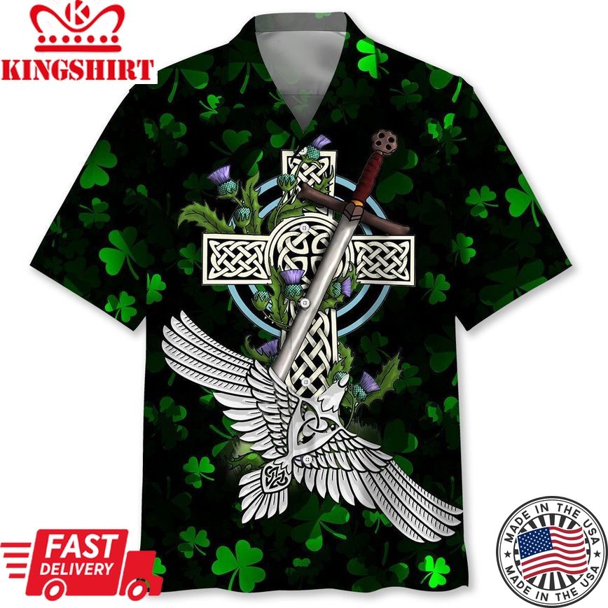 Cross Irish St.Patrick Day Trendy Hawaiian Shirt