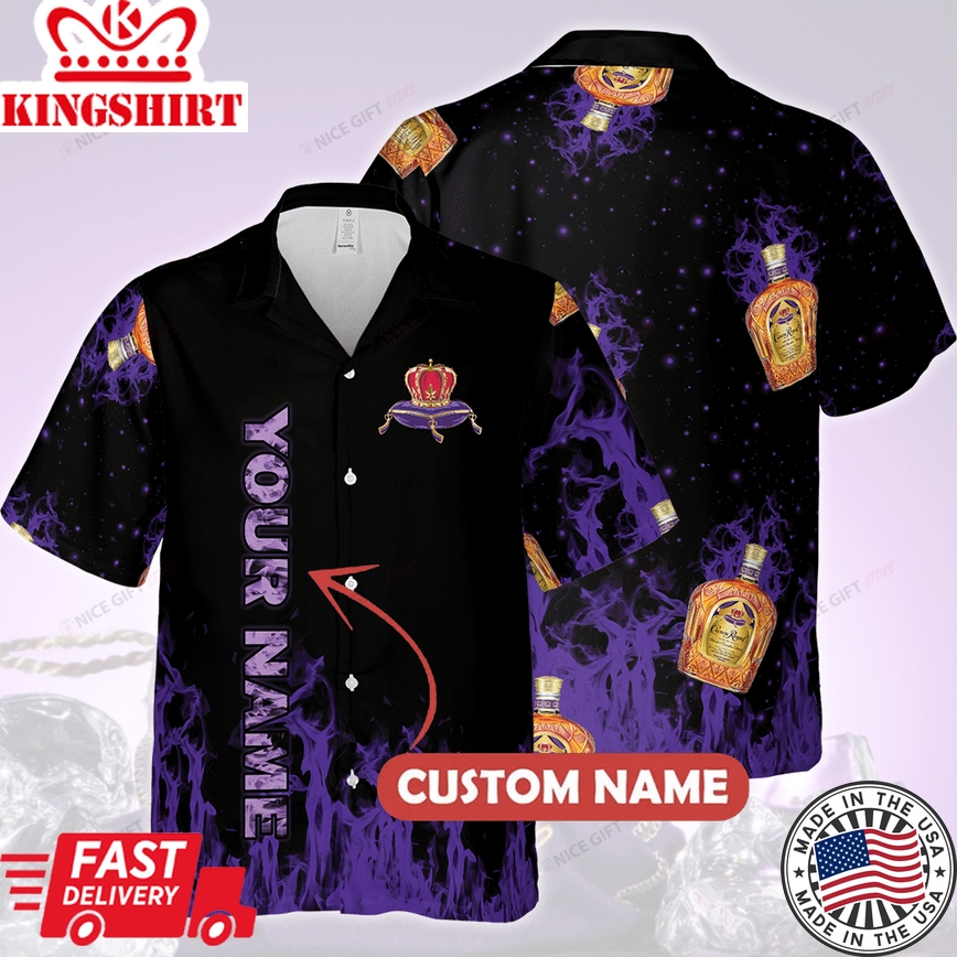 Crown Royal Custom Name Aloha Themed Hawaiian Shirt