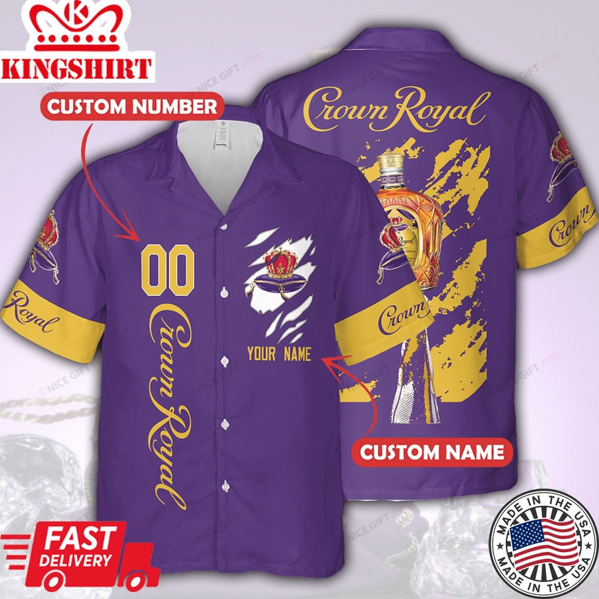 Crown Royal Custom Name Shirt Hawaiian Tropical Style