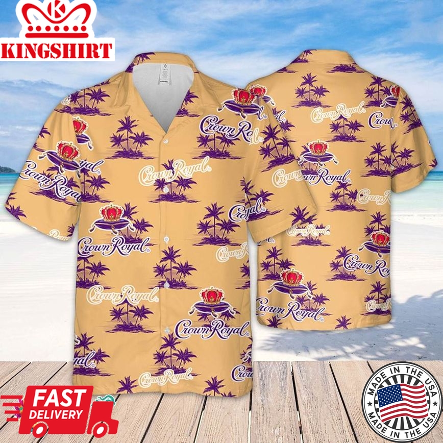 Crown Royal Whiskey Hawaiian Coconut Island Pattern