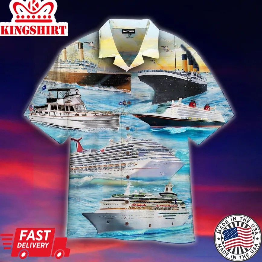 Cruise Ship At Sea Trendy Hawaiian Shirt Aloha Shirt