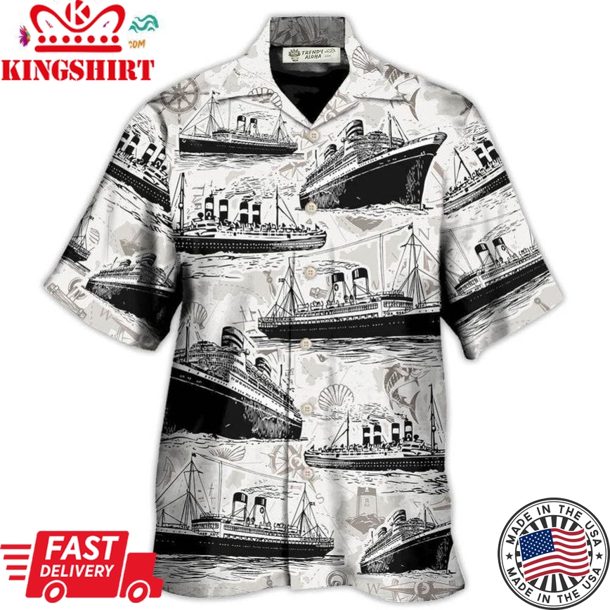 Cruising Retro And Sea Map Hawaiian Shirt