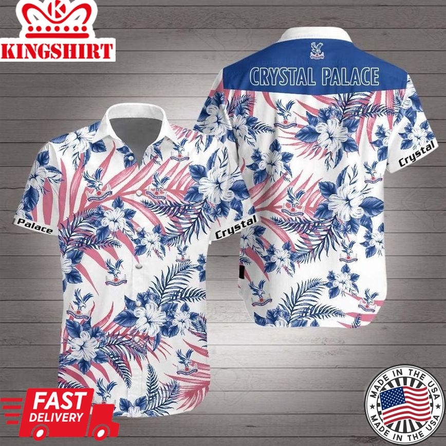 Crystal Palace Fc Blue Flower Trendy Hawaiian Shirt Aloha Shirt