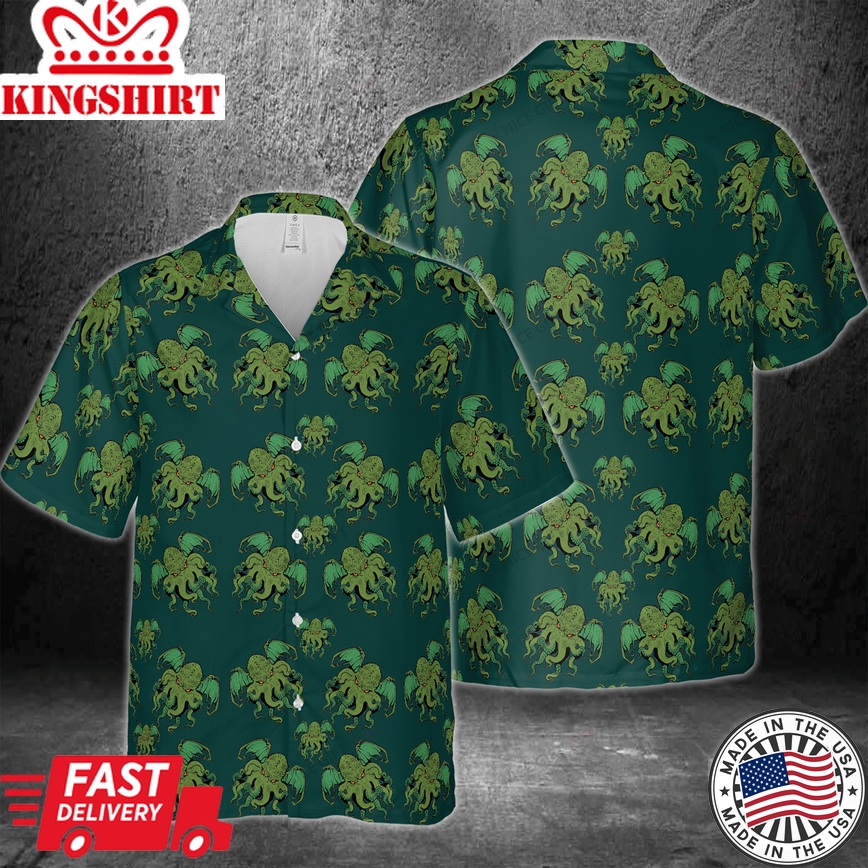 Cthulhu Pattern Hawaiian Tropical Dance 3D Shirt