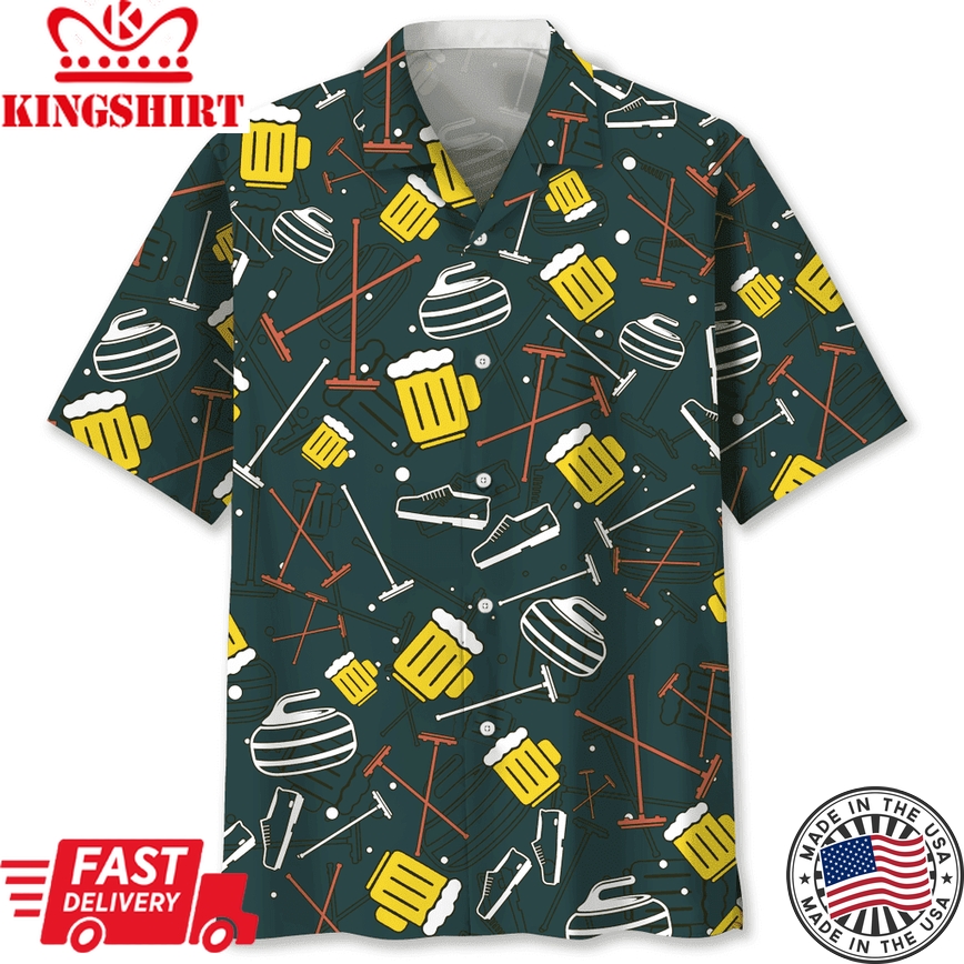 Curling Beer Trendy Hawaiian Shirt