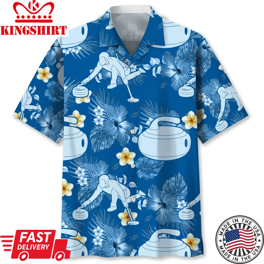 Curling Blue Nature Trendy Hawaiian Shirt