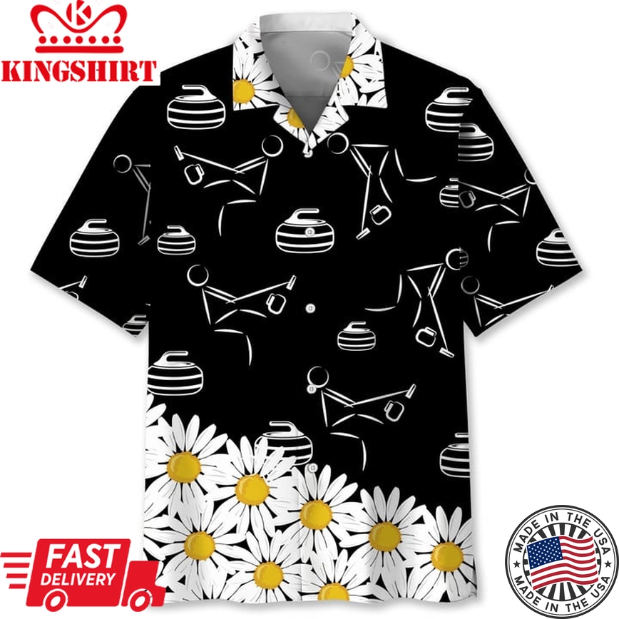 Curling Daisy Flower Hawaii Shirt