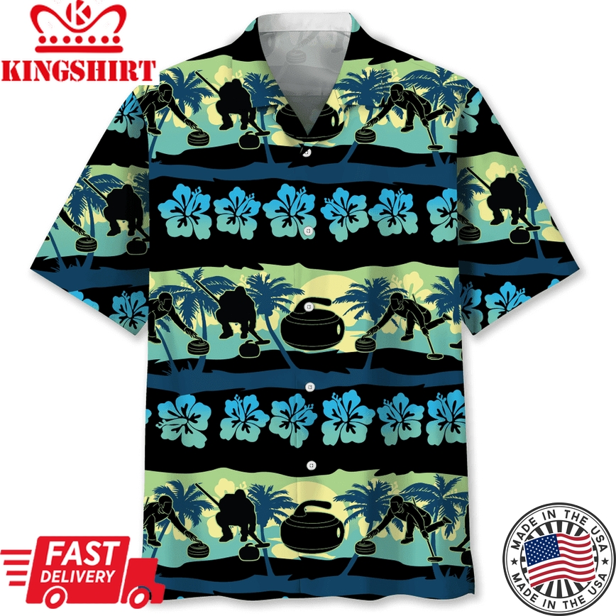 Curling Nature Beach Trendy Hawaiian Shirt