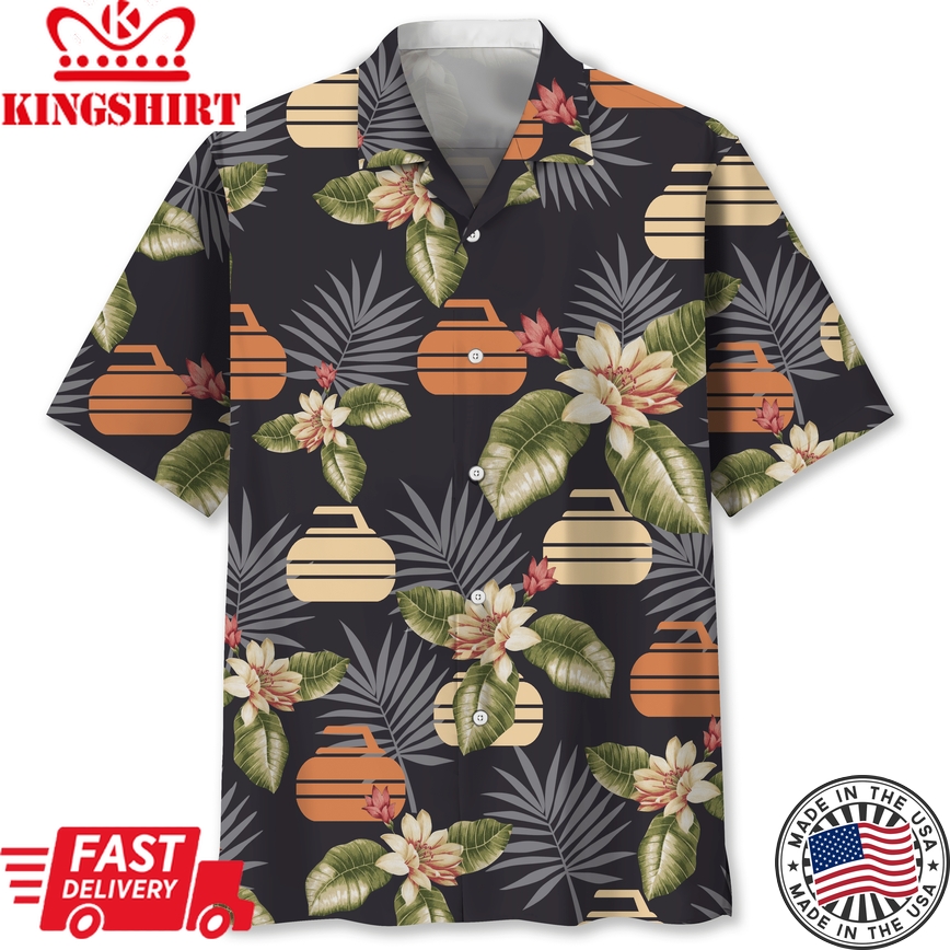 Curling Tropical Trendy Hawaiian Shirt