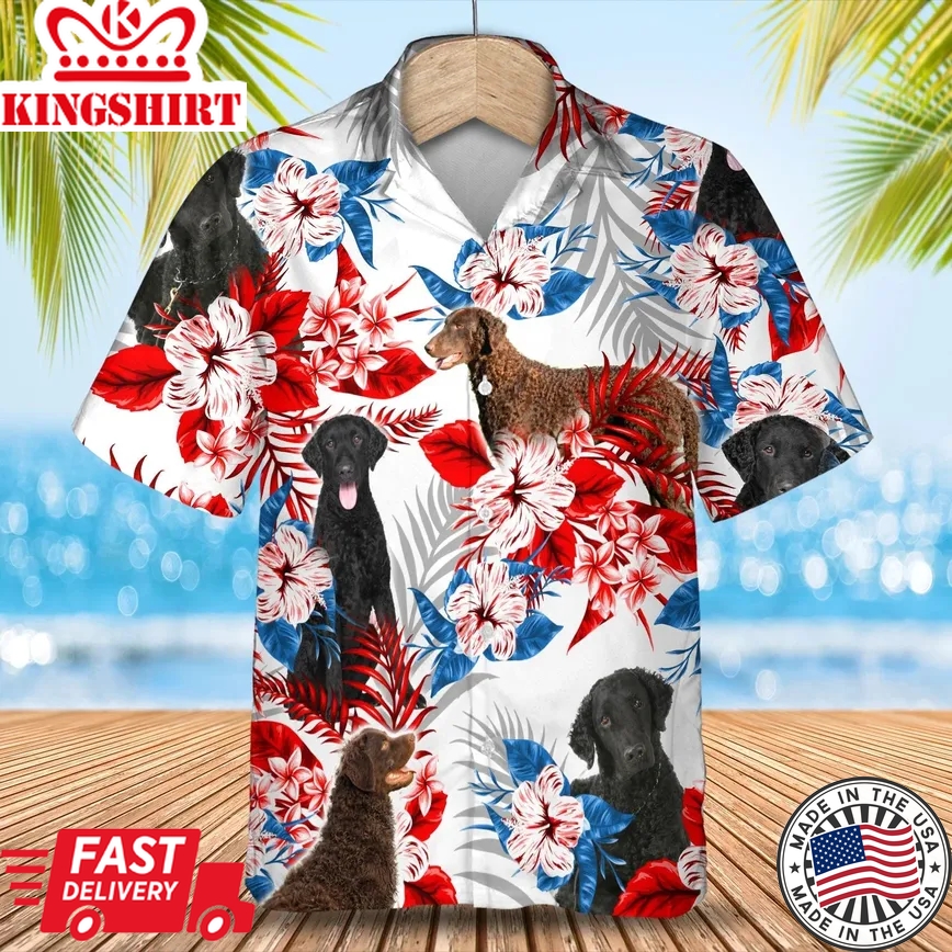 Curly-Coated Retriever Trendy Hawaiian Shirt Summer Aloha Shirt, Trendy Hawaiian Shirt For Men And Women