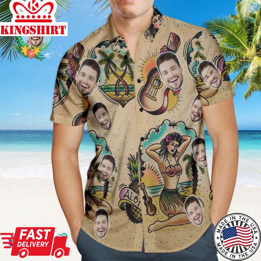 Custom Aloha Party Trending Hawaiian Shirts Hawaiian Shirt Personalized Face Shirt