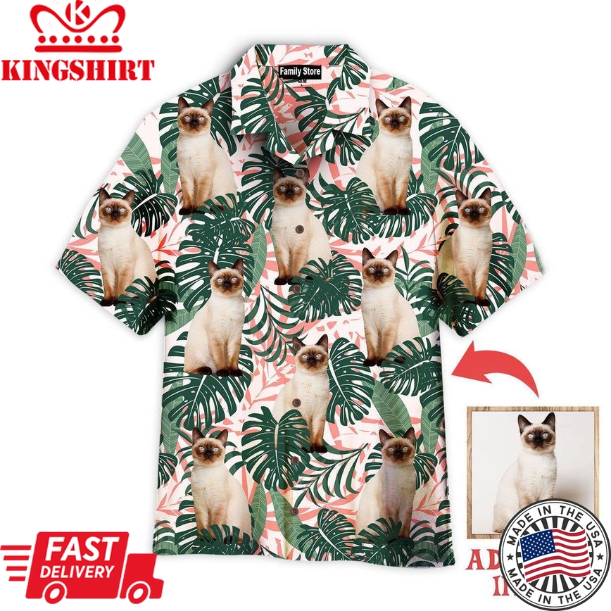 Custom Cat In Summer Bright Tropical Custom Hawaiian Shirt