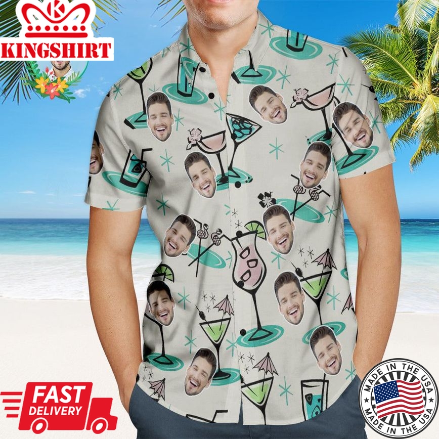 Custom Cocktail Party Hawaiian Shirt Personalized Face Shirt