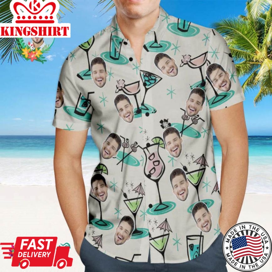 Custom Cocktail Party Trending Hawaiian Shirts Hawaiian Shirt Personalized Face Shirt