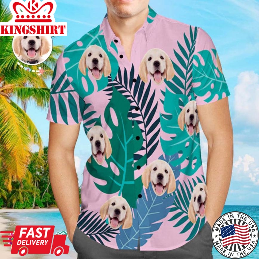 Custom Dog Face Trending Hawaiian Shirts Hawaiian Shirt Custom Tropical Beach Shirts Palm Tree Shirts For Pet Owner