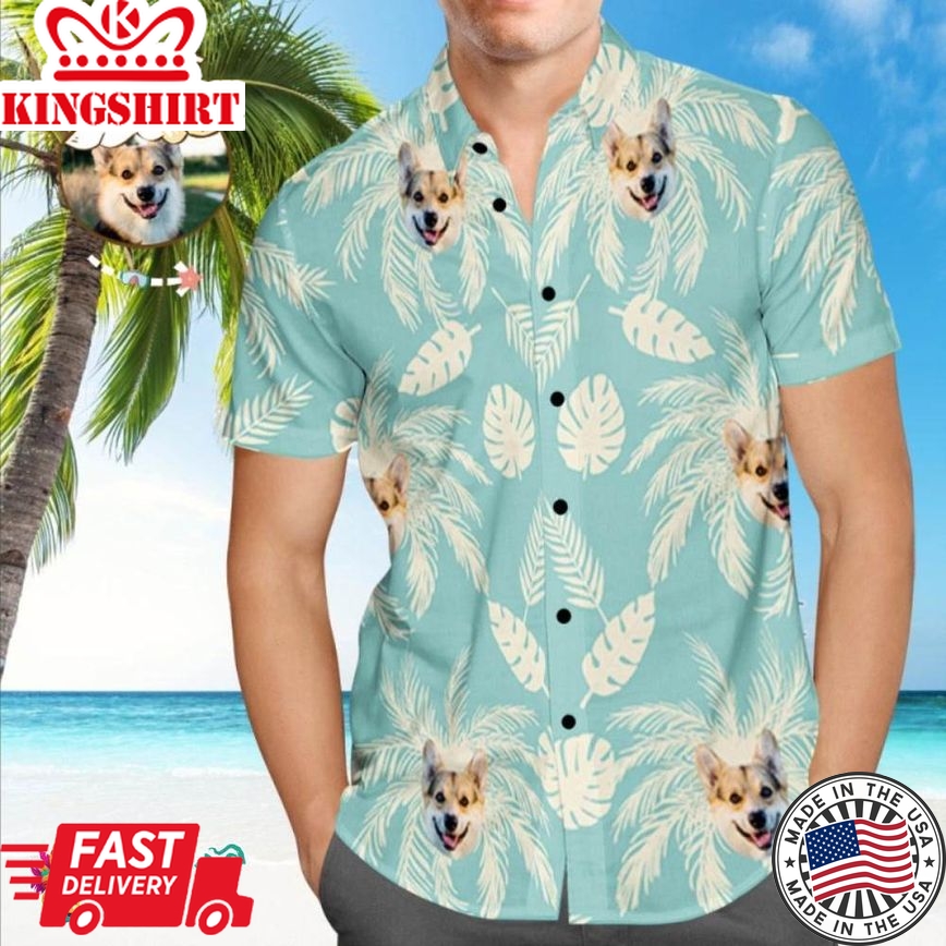 Custom Dog Face Trending Hawaiian Shirts Hawaiian Shirt Custom Tropical Shirts Plain Shirts With Pet Face